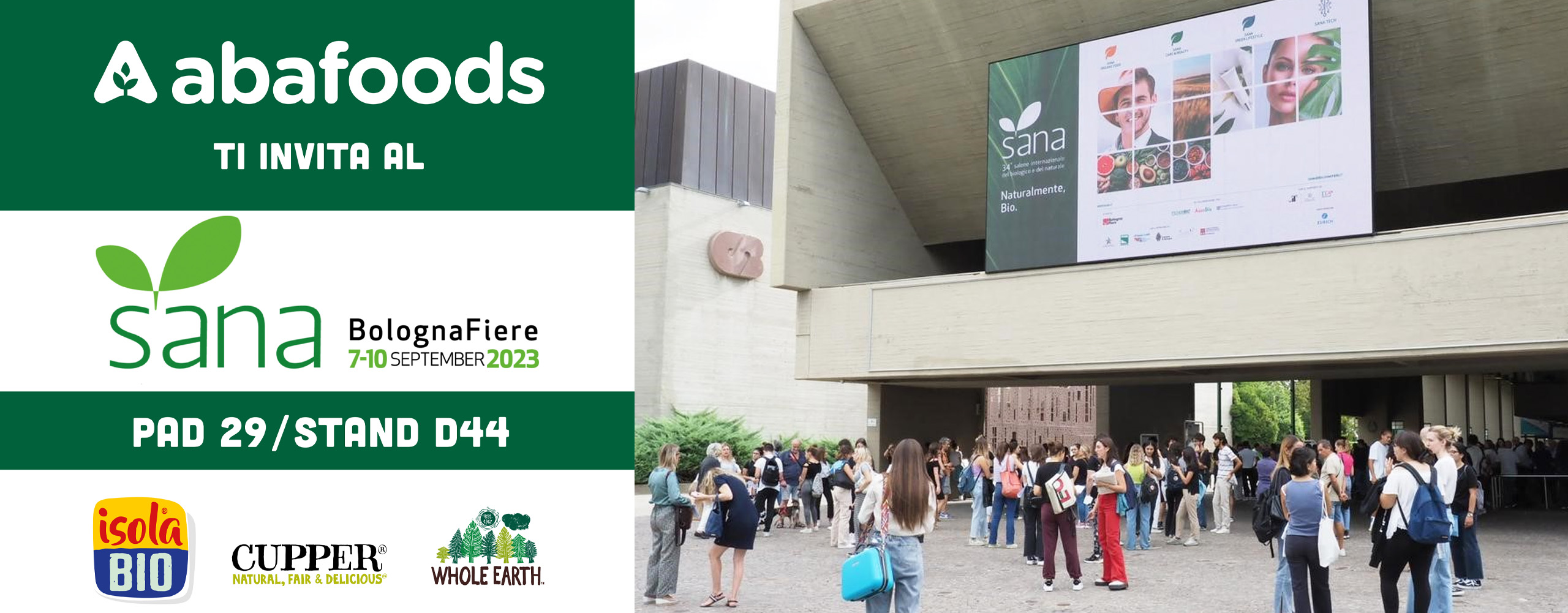ABAFOODS PARTECIPA AL SANA (Bologna, 07-10 Settembre 2023)